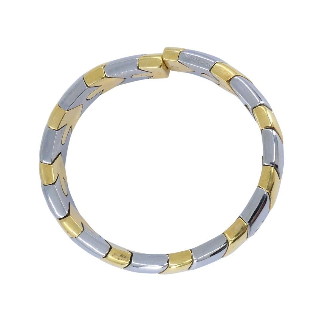 Bracciale Alveare d'epoca Bvlgari in oro e acciaio 18k in vendita 4