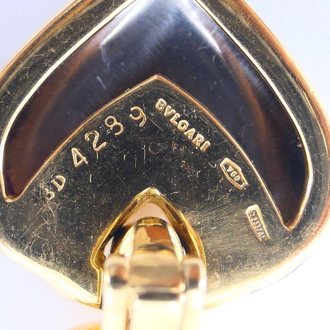 Orecchini Cuore Doppio Cuore Bvlgari d'epoca in oro e acciaio 18k in vendita 7