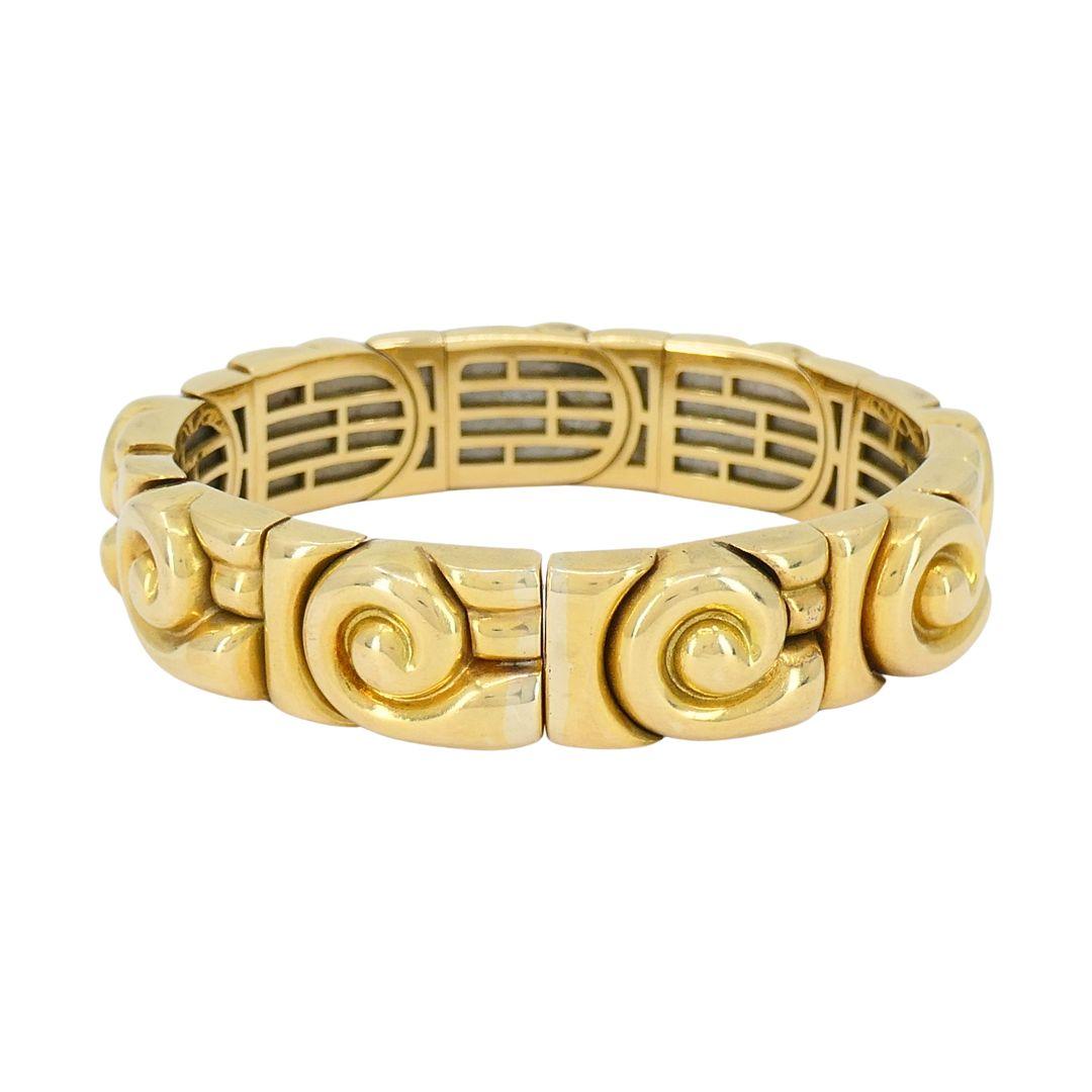 Vintage Bvlgari Bracciale a spirale in acciaio e oro 18k in vendita 2