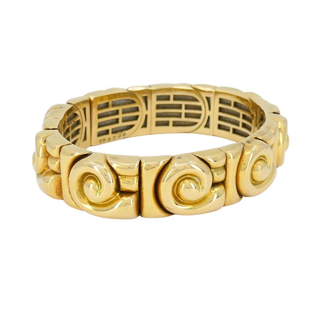Vintage Bvlgari Bracciale a spirale in acciaio e oro 18k in vendita 5