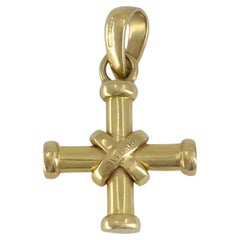 Vintage Bvlgari 18k Yellow Gold Bulgari Cross Pendant