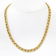 Vintage Bvlgari 18K Yellow Gold Diamond Link Chain Necklace