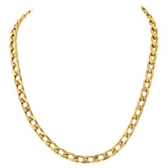 Vintage Bvlgari 18K Yellow Gold Diamond Link Chain Necklace