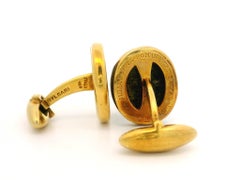 Vintage Bvlgari 18k Yellow Gold Silver Ancient Roman Empire Coin Cufflinks