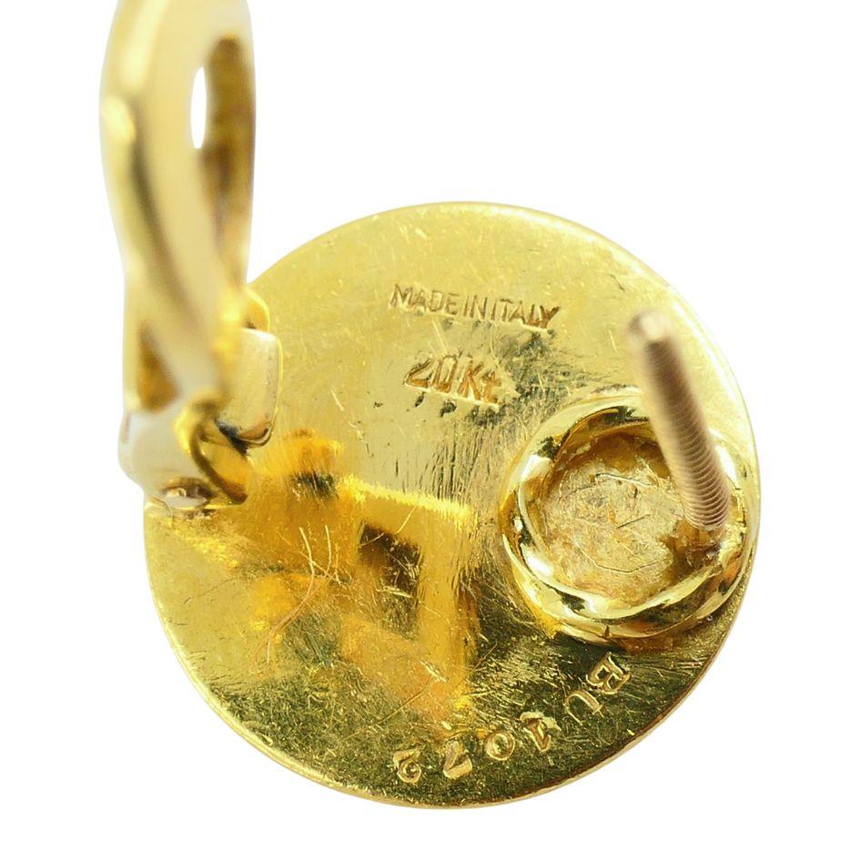 Vintage Bvlgari 20k Button Earrings For Sale 6