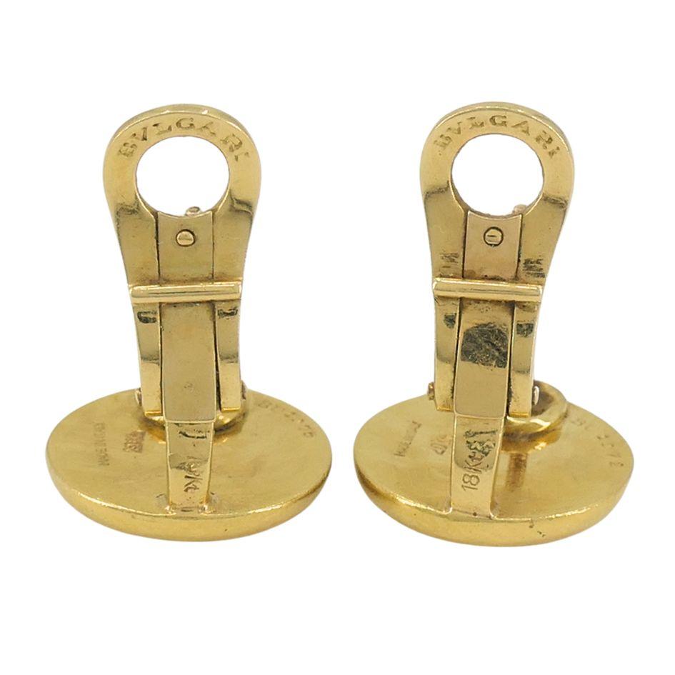 Vintage Bvlgari 20k Button Earrings For Sale 1