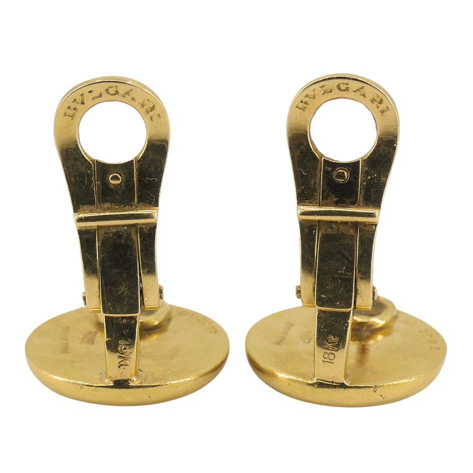 Vintage Bvlgari 20k Button Earrings For Sale 2
