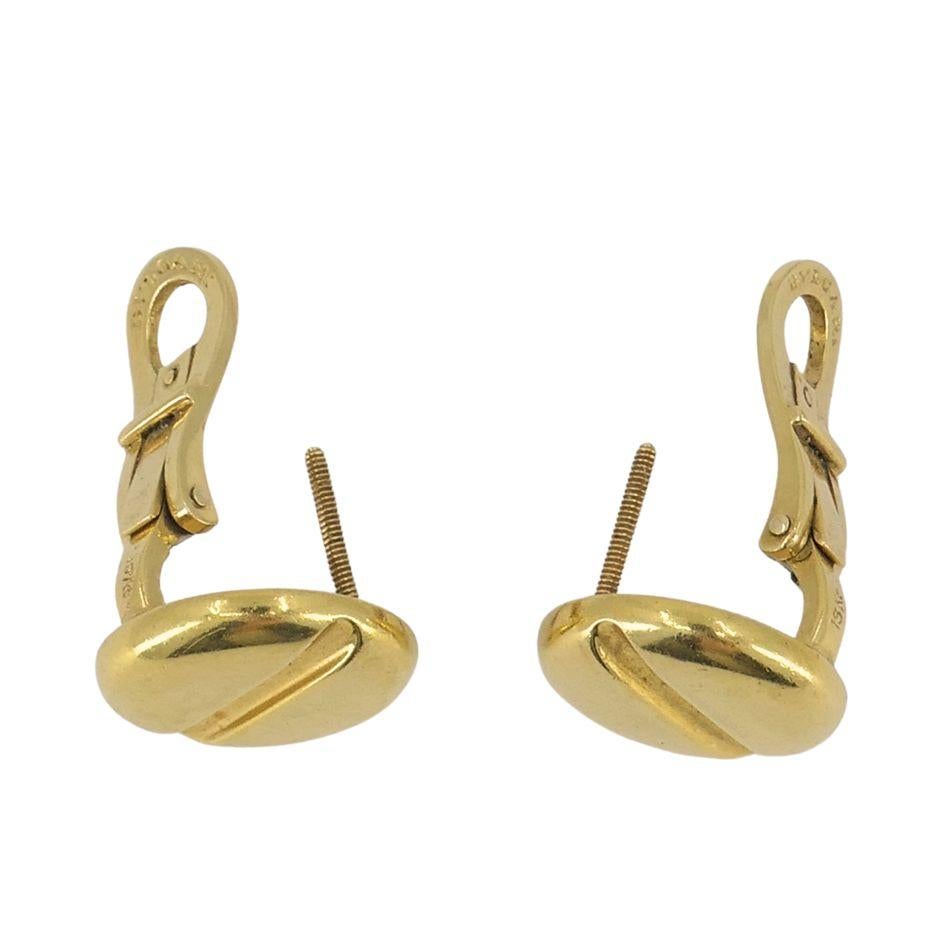 Vintage Bvlgari 20k Button Earrings For Sale 3