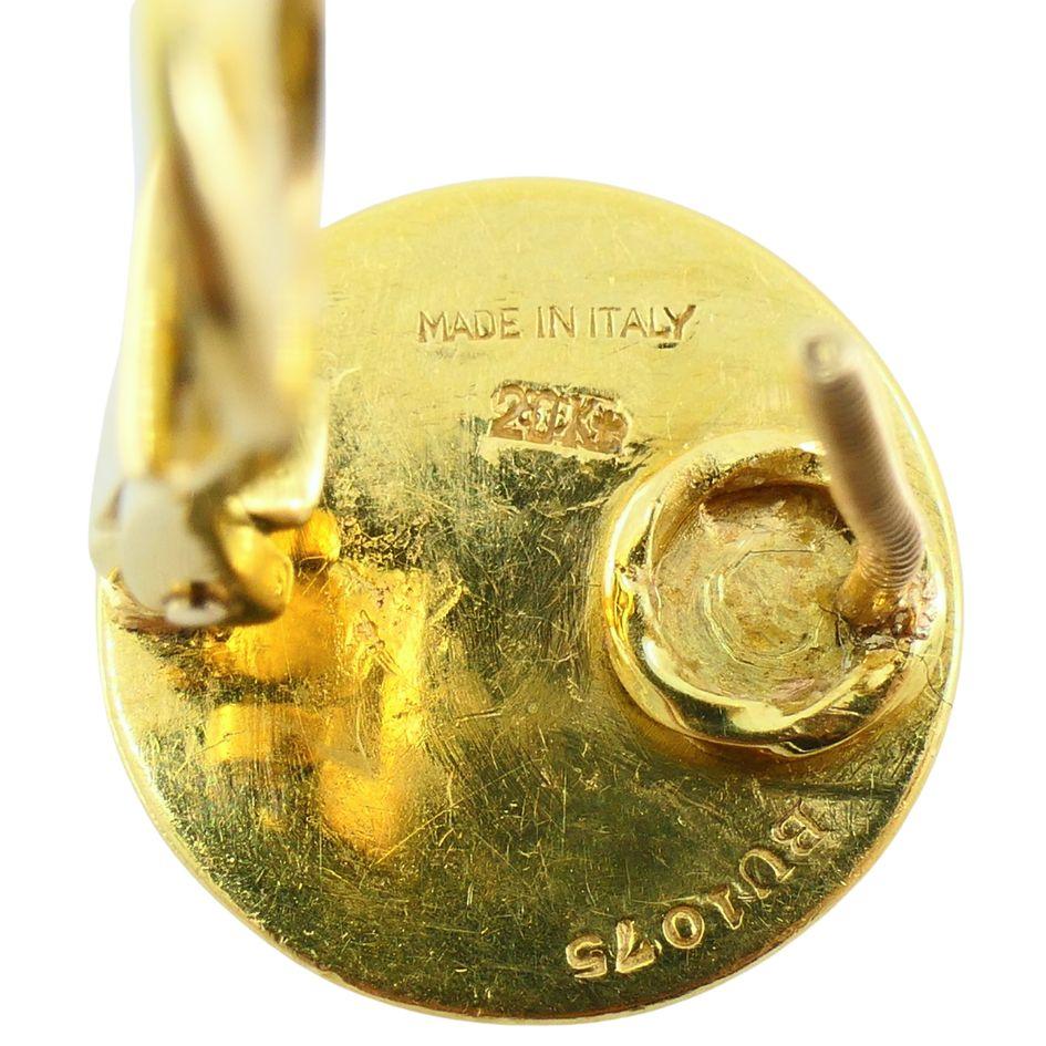 Vintage Bvlgari 20k Button Earrings For Sale 4