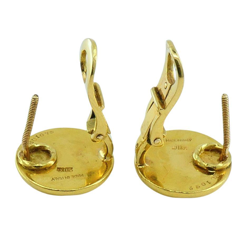 Vintage Bvlgari 20k Button Earrings For Sale 5