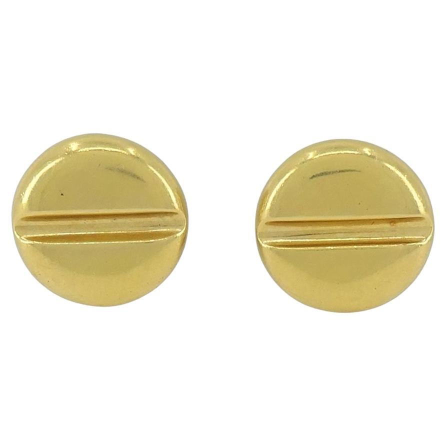 Vintage Bvlgari 20k Button Earrings For Sale