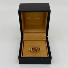 Vintage Bvlgari Allegra Tourmaline Peridot and Citrine 18k Yellow Gold Ring