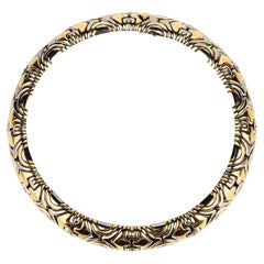 Retro Bvlgari 'Alveare' 18k Gold and Stainless Steel Necklace