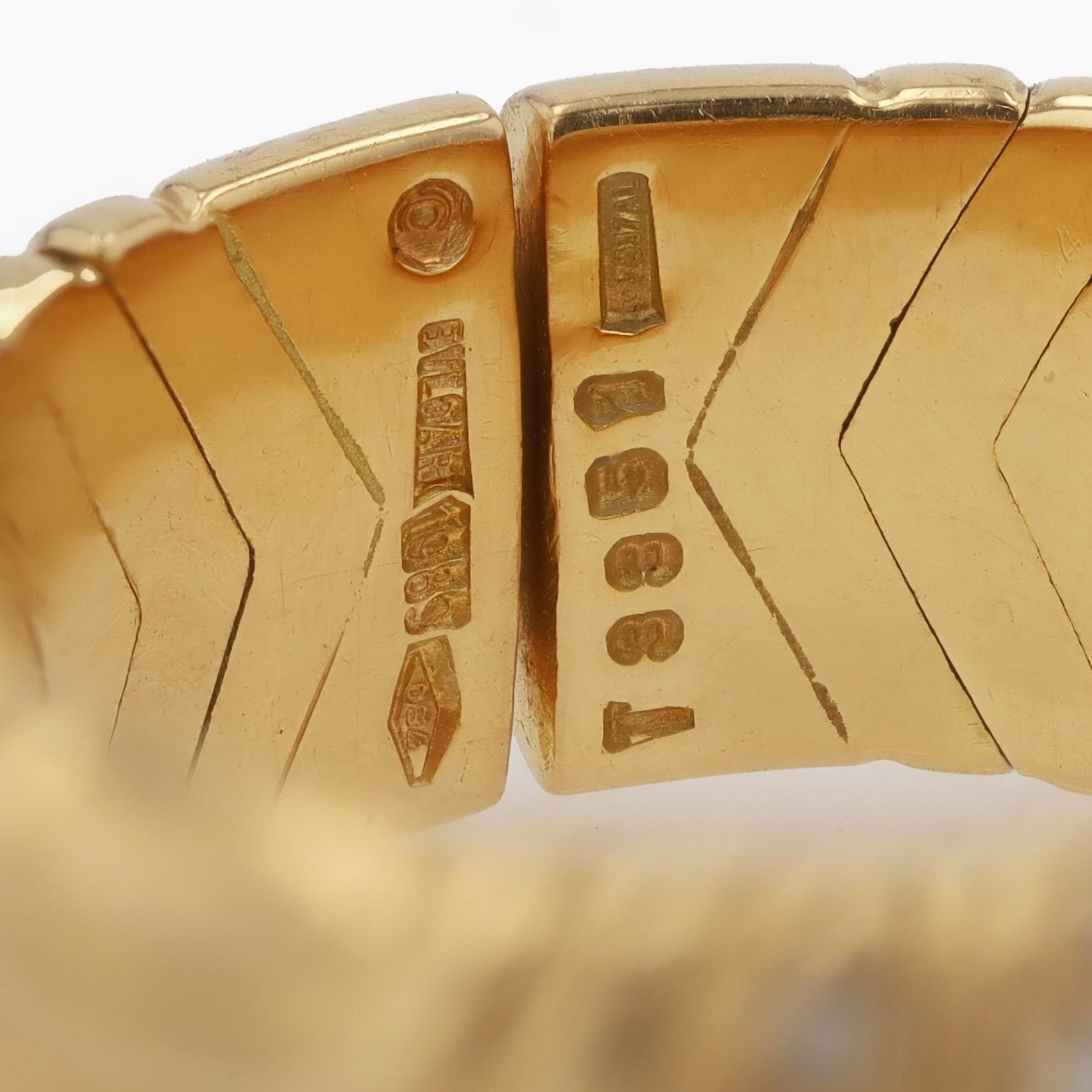 Vintage BVLGARI Alveare Gold & Diamant Breite Band Ring (Brillantschliff) im Angebot