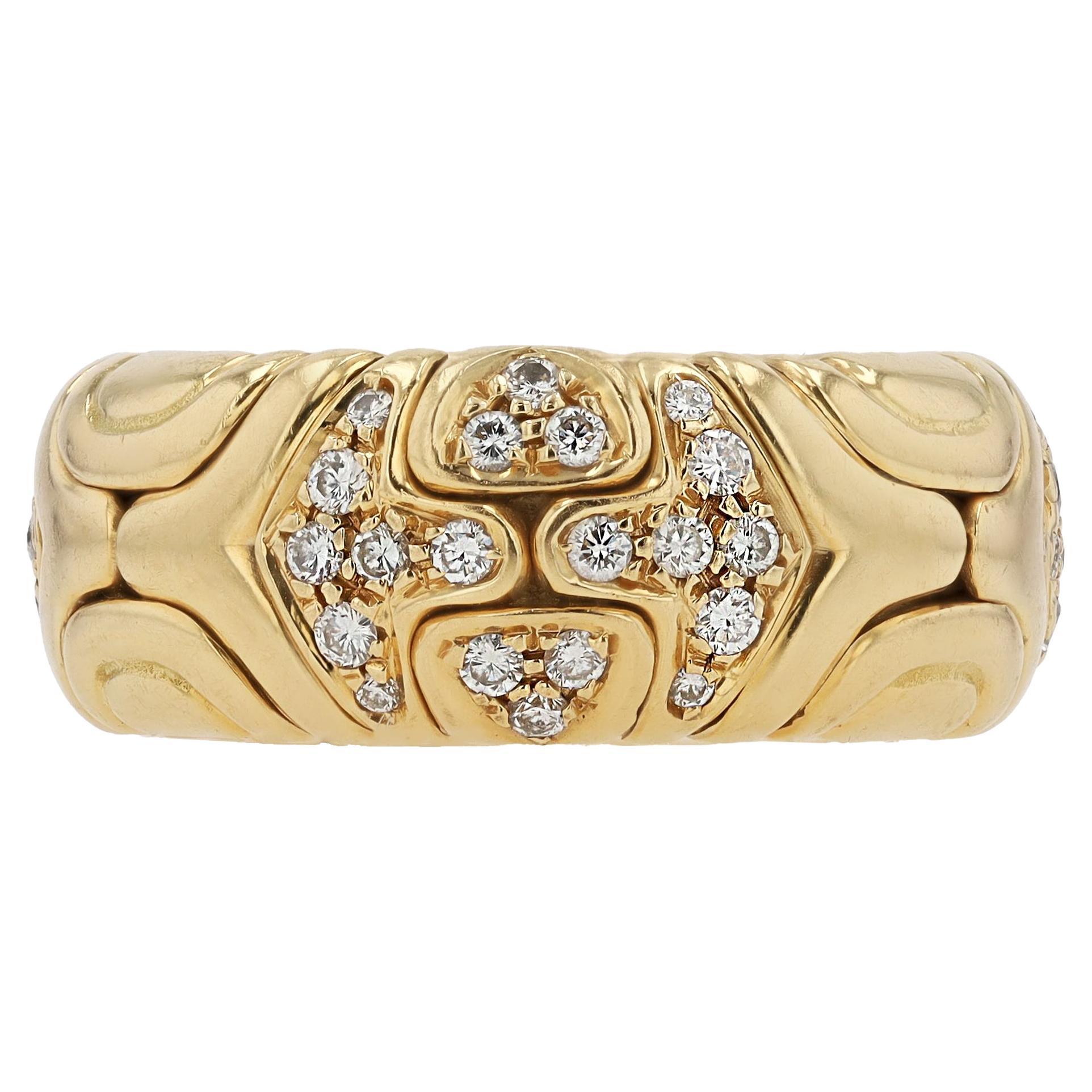 Vintage BVLGARI Alveare Gold
Diamond Wide Band Ring