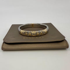 Vintage Bvlgari Alveare Parentesi Tubogas Bangle Bracelet Cuff 18k Gold Steel