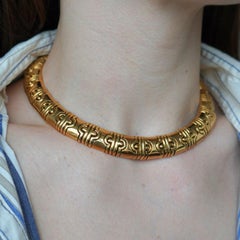 Vintage Bvlgari Bulgari 18k Gold Parentesi Necklace