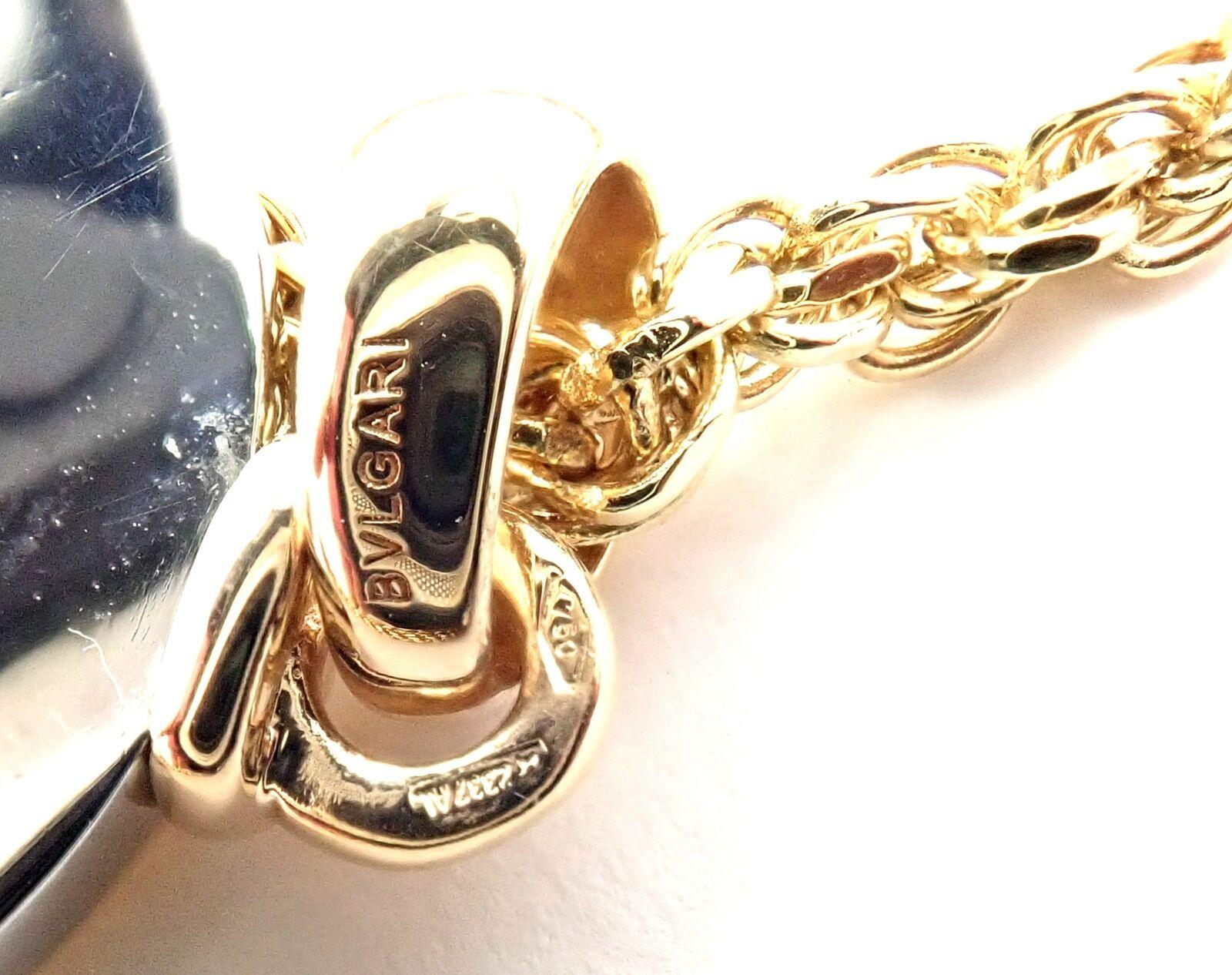 Vintage Bvlgari Bulgari 18k Yellow Gold Steel Diamond Horoscope Pendant Necklace In Excellent Condition In Southampton, PA