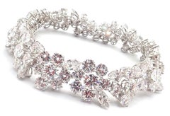 Vintage Bvlgari Bulgari 38ct Diamond Platinum Floral Bracelet