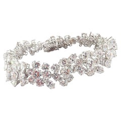 Vintage Bvlgari Bulgari 38ct Diamond Platinum Floral Bracelet