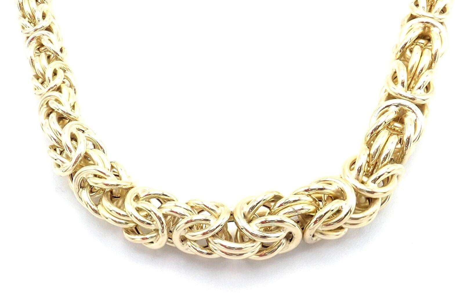 Vintage Bvlgari Bulgari Basket Weave Yellow Gold Necklace 1