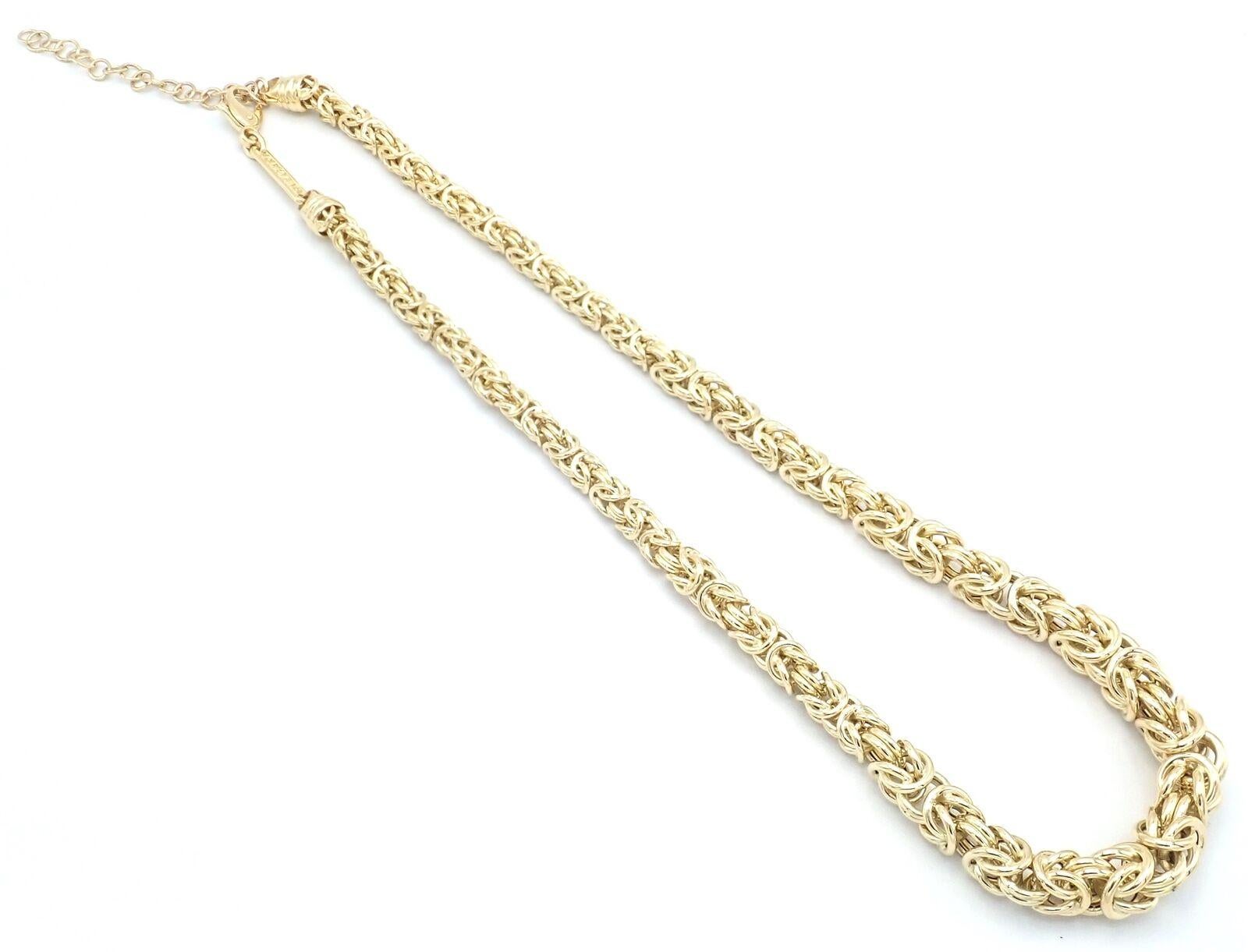 Vintage Bvlgari Bulgari Basket Weave Yellow Gold Necklace 3