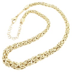 Vintage Bvlgari Bulgari Basket Weave Yellow Gold Necklace