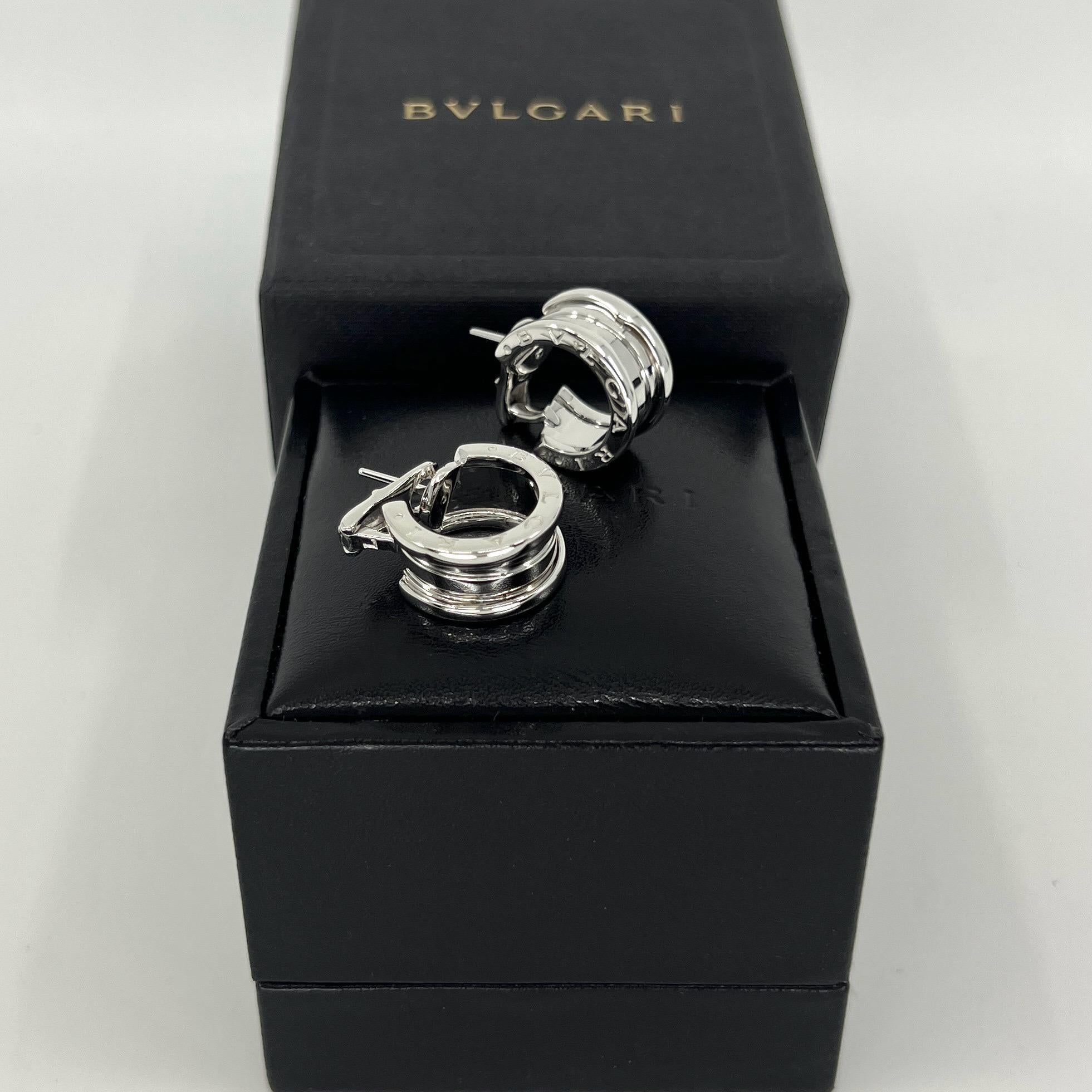 Vintage Bvlgari Bulgari B.Zero1 18 Karat Weißgold Creolen-Ohrstecker mit Schachtel im Angebot 7