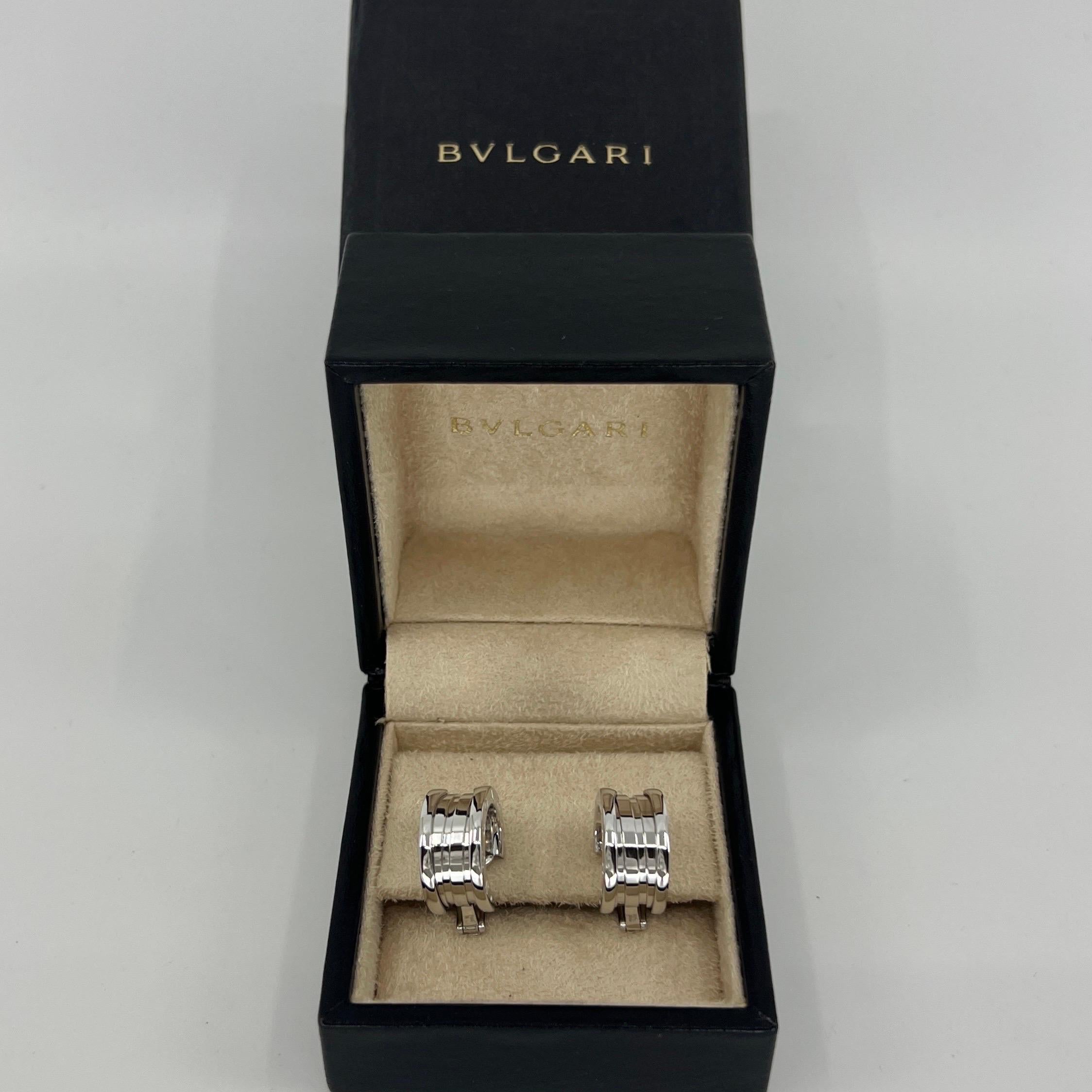 Vintage Bvlgari Bulgari B.Zero1 18 Karat Weißgold Creolen-Ohrstecker mit Schachtel im Angebot 8