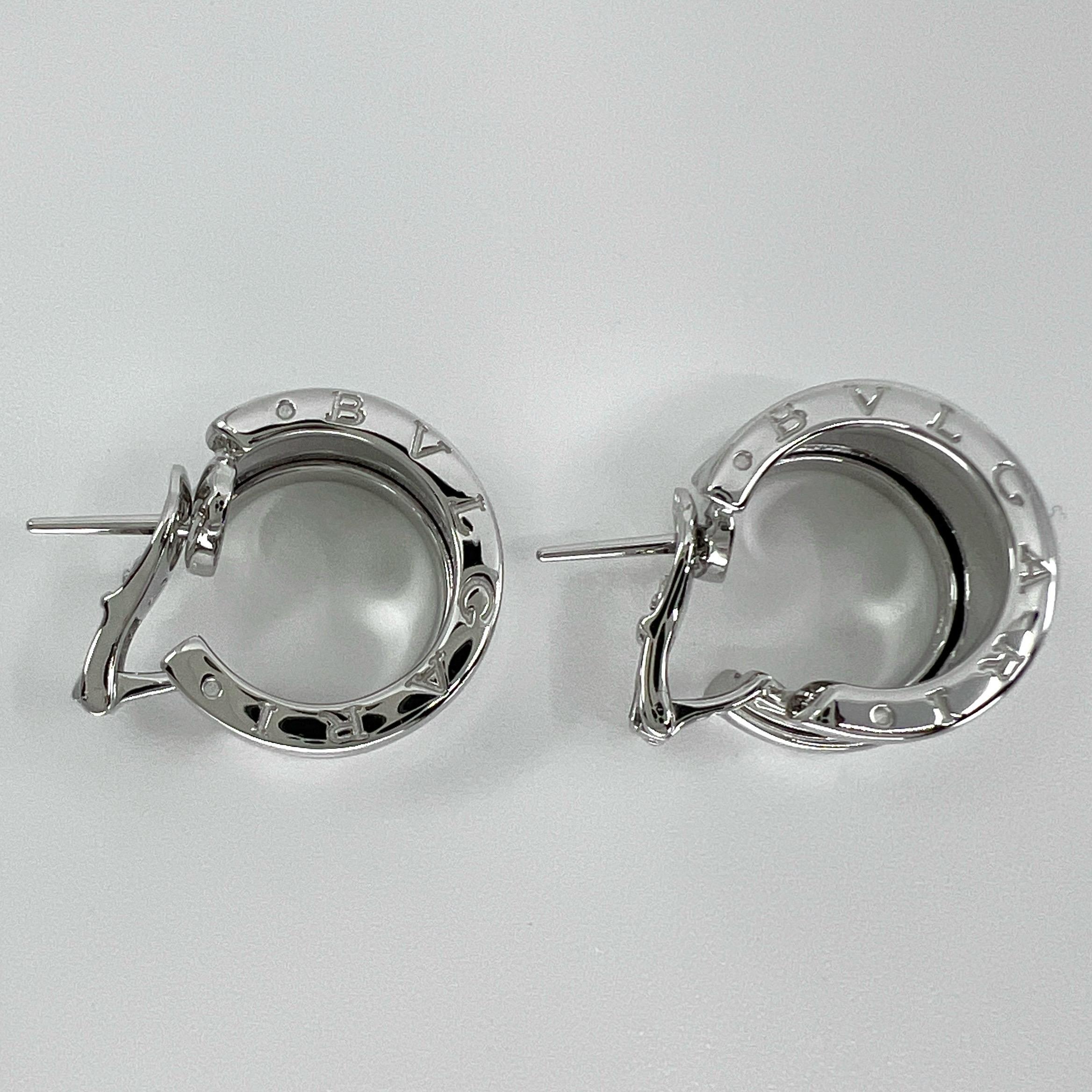 Vintage Bvlgari Bulgari B.Zero1 18 Karat Weißgold Creolen-Ohrstecker mit Schachtel im Angebot 1