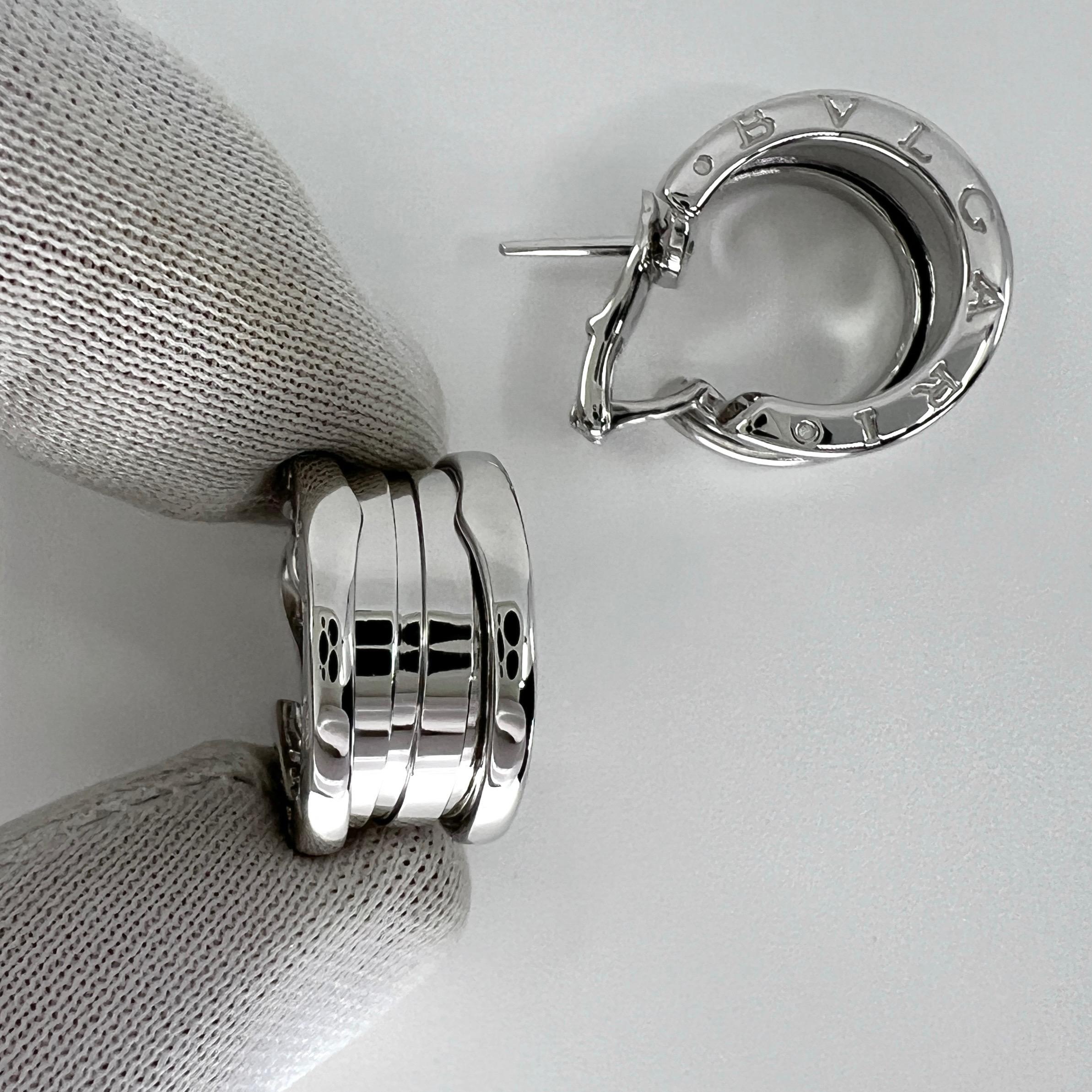 Vintage Bvlgari Bulgari B.Zero1 18 Karat Weißgold Creolen-Ohrstecker mit Schachtel im Angebot 4