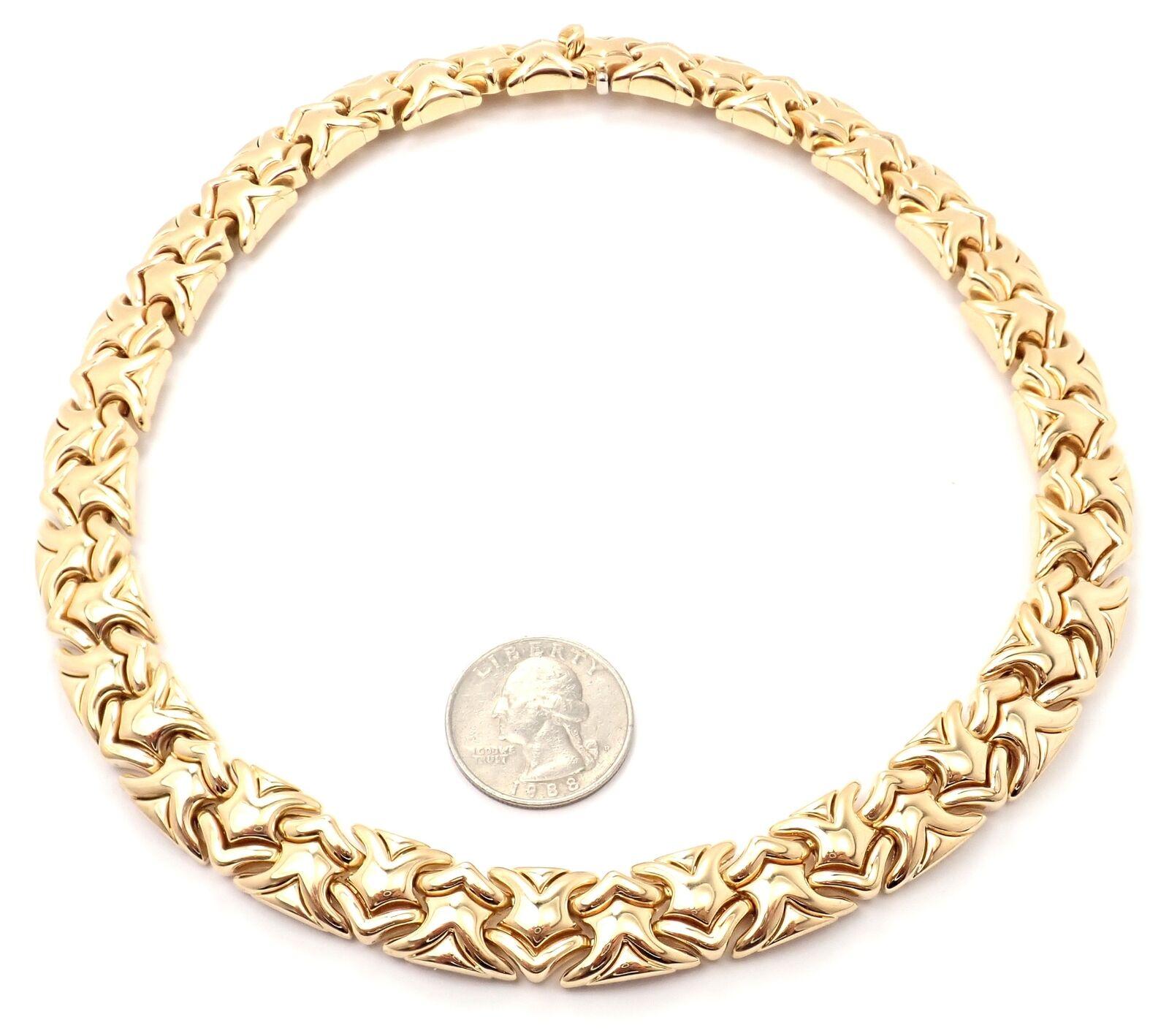 Vintage Bvlgari Bulgari Heavy Yellow Gold Choker Necklace In Excellent Condition In Holland, PA