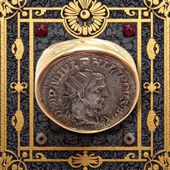 Vintage Bvlgari Bulgari Monete Antique Large Coin Signet Yellow Gold Ring