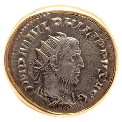 Vintage Bvlgari Bulgari Monete Antique Large Coin Signet Yellow Gold Ring