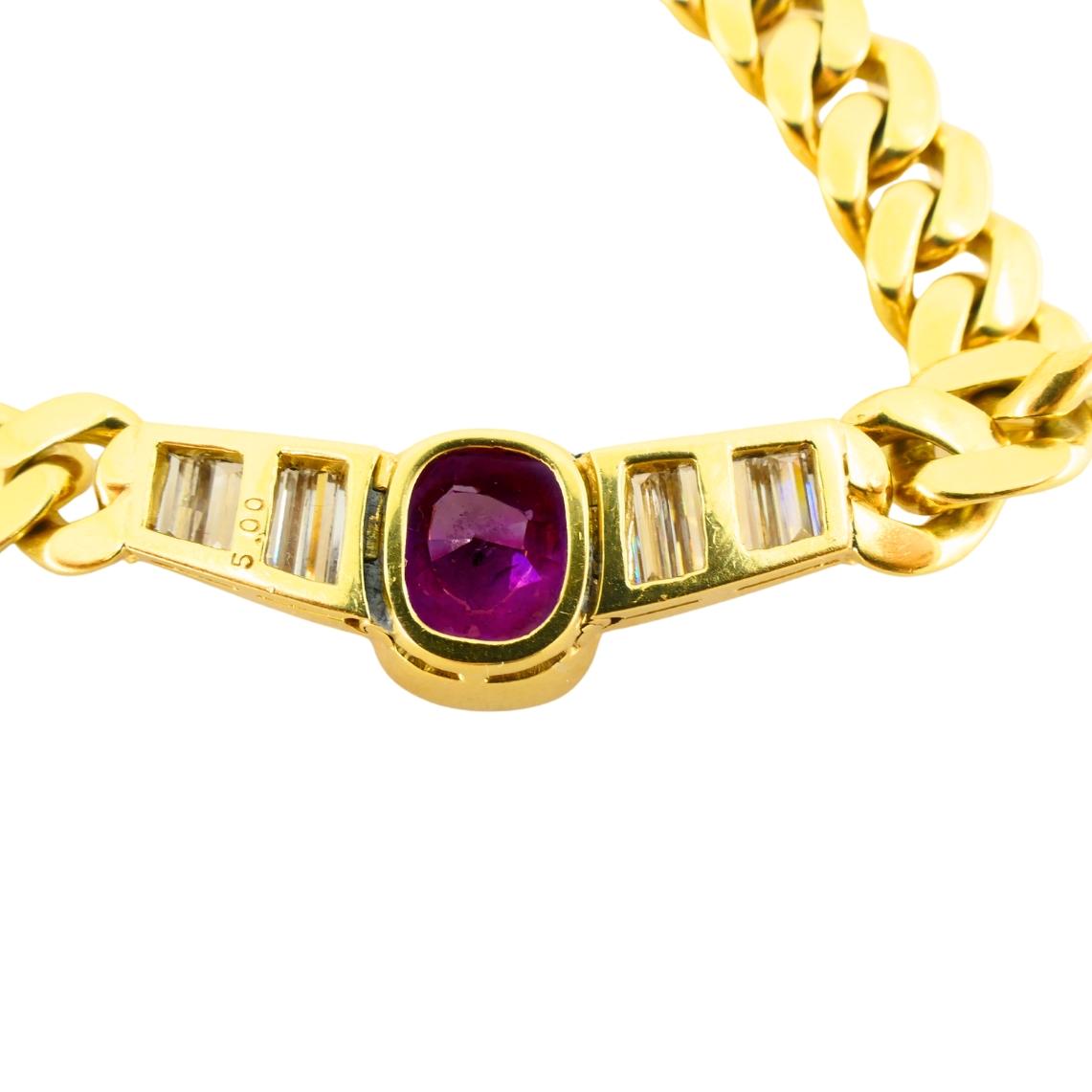 Collar Vintage Bvlgari Bulgari Diamante Rubí 5cts en Excelente estado para la venta en Beverly Hills, CA