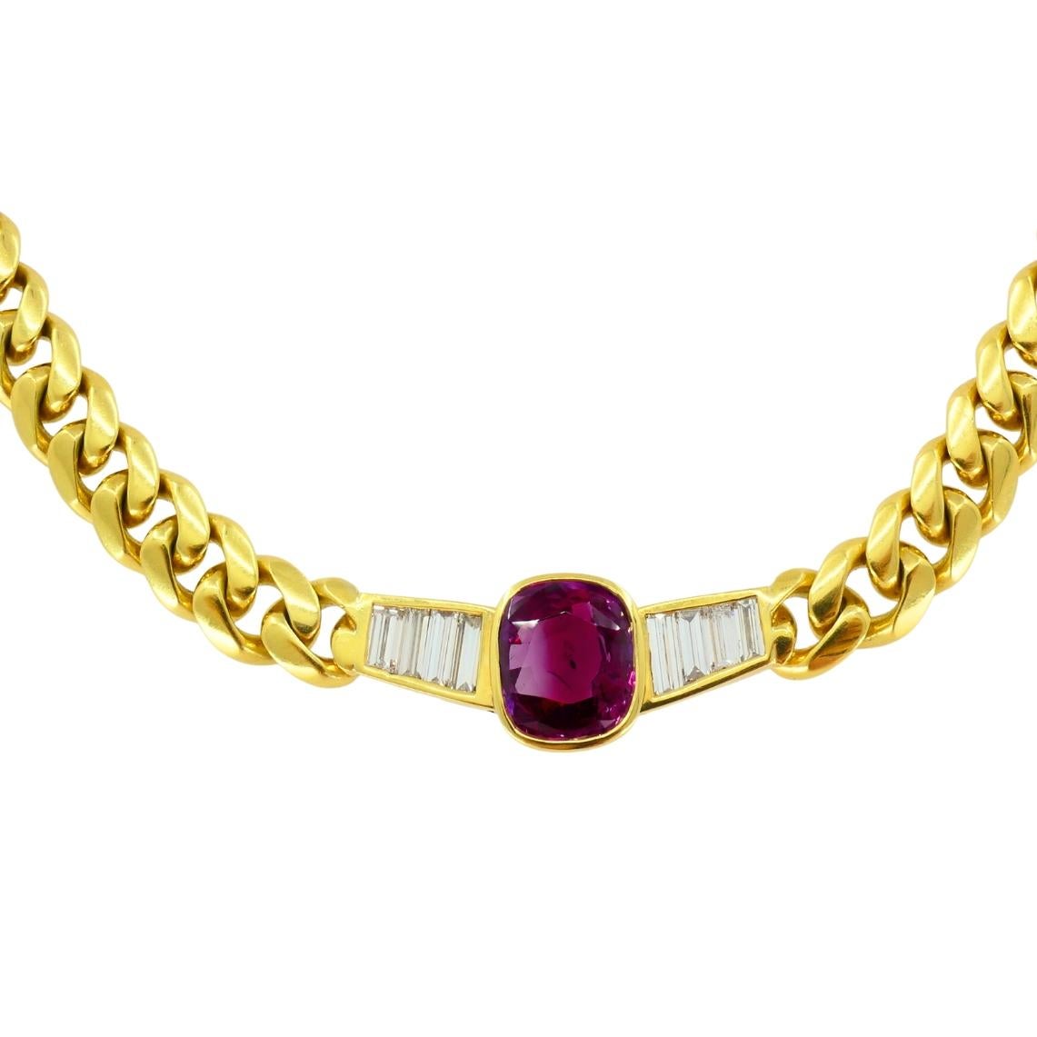 De las mujeres Collar Vintage Bvlgari Bulgari Diamante Rubí 5cts en venta