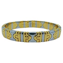 Vintage Bvlgari Bulgari Parentesi Bracelet Stainless Steel Gold