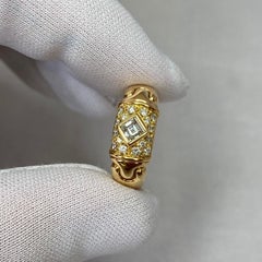 Bvlgari Bulgari Parentesi Square and Round Diamond 18 Karat Yellow Gold Ring