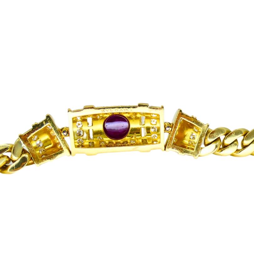 Vintage Bvlgari Bulgari Ruby Diamond Jewelry Set 18k Gold Estate Jewelry For Sale 3