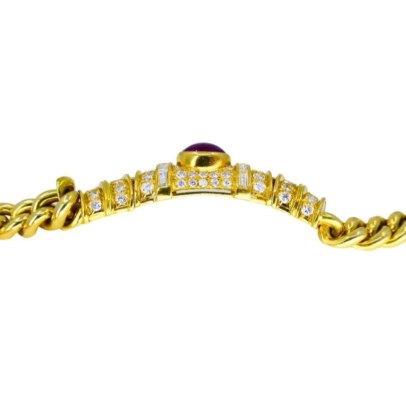 Vintage Bvlgari Bulgari Ruby Diamond Jewelry Set 18k Gold Estate Jewelry For Sale 4