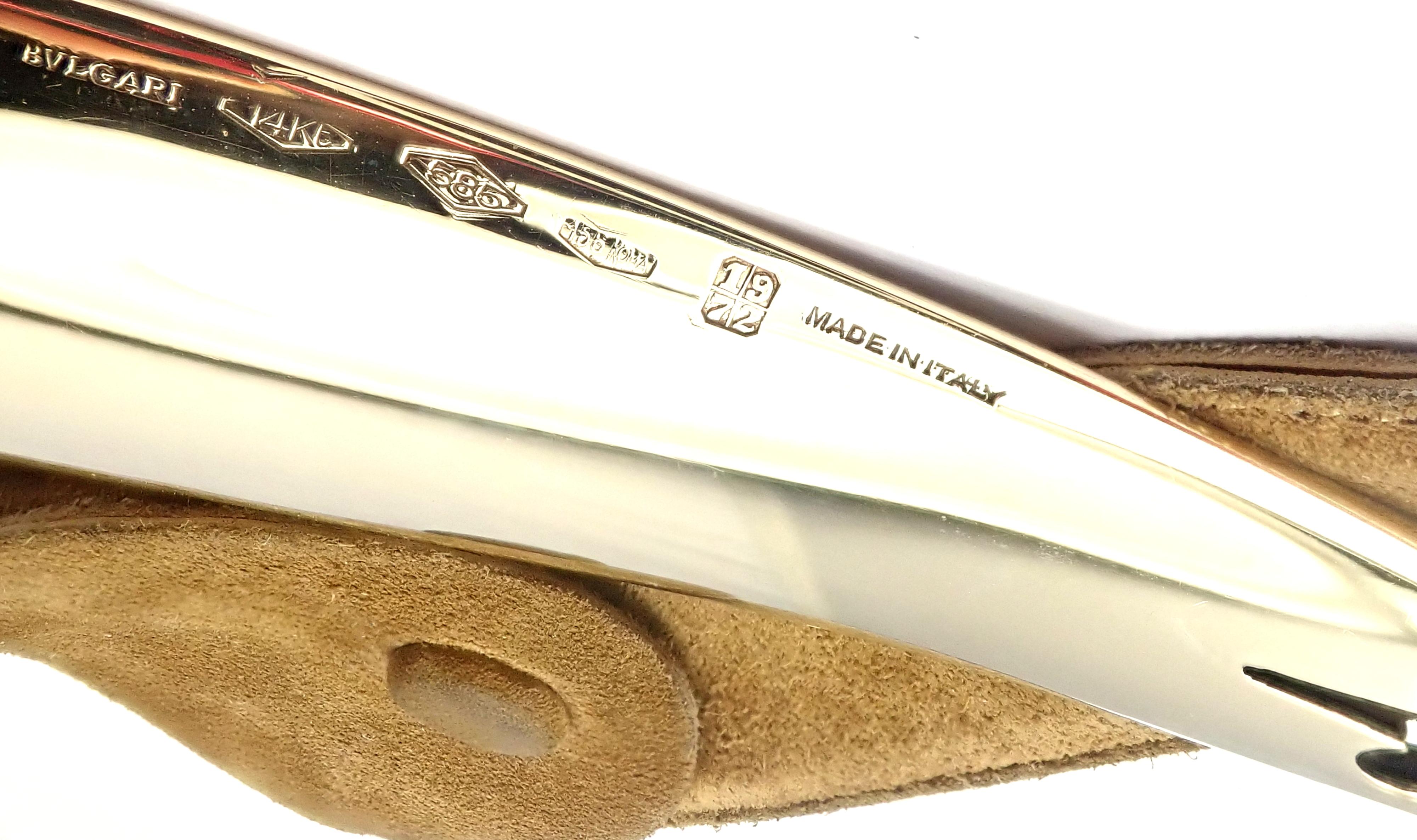 Vintage Bvlgari Bulgari Solid Yellow Gold Shoe Horn In Excellent Condition For Sale In Holland, PA