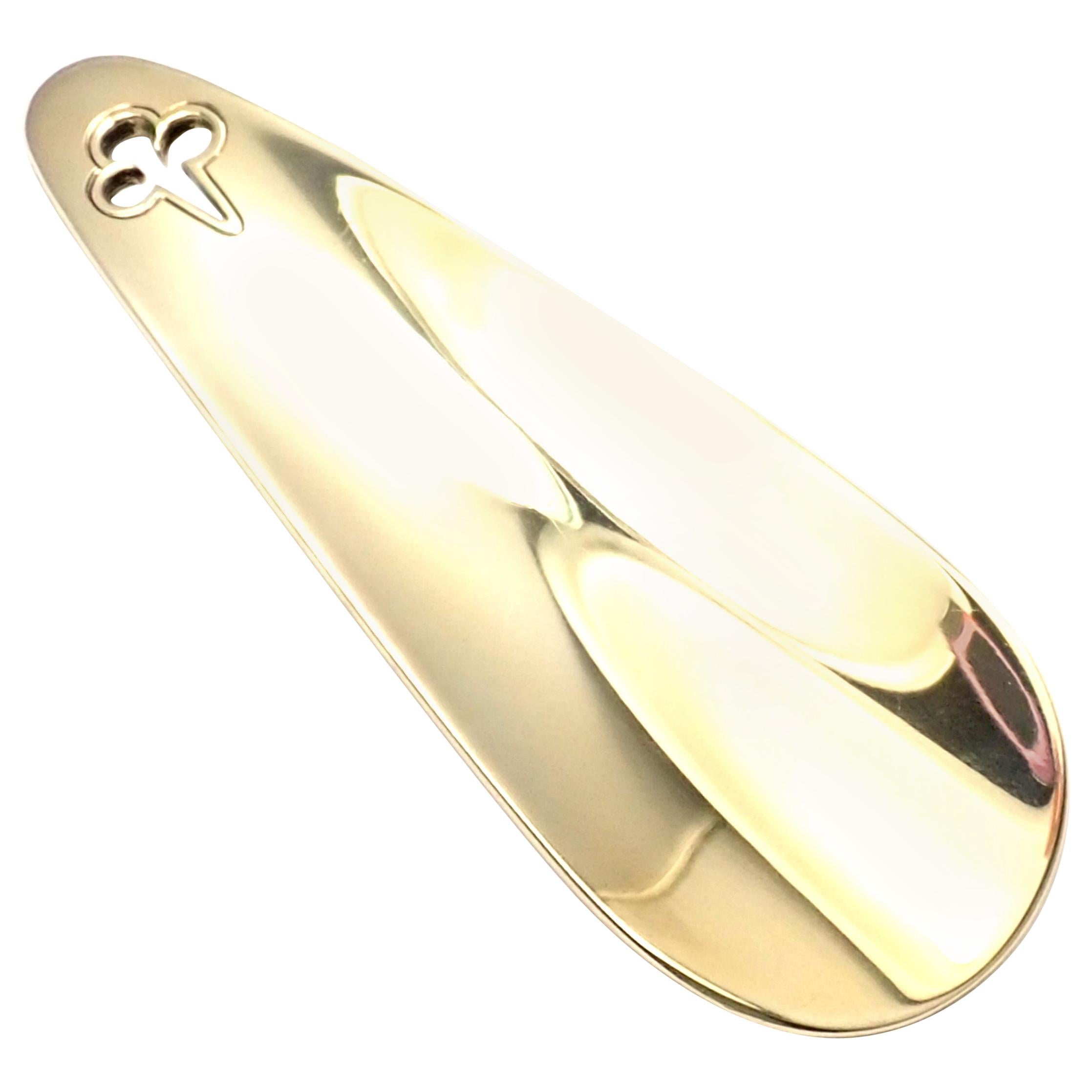 Vintage Bvlgari Bulgari Solid Yellow Gold Shoe Horn For Sale