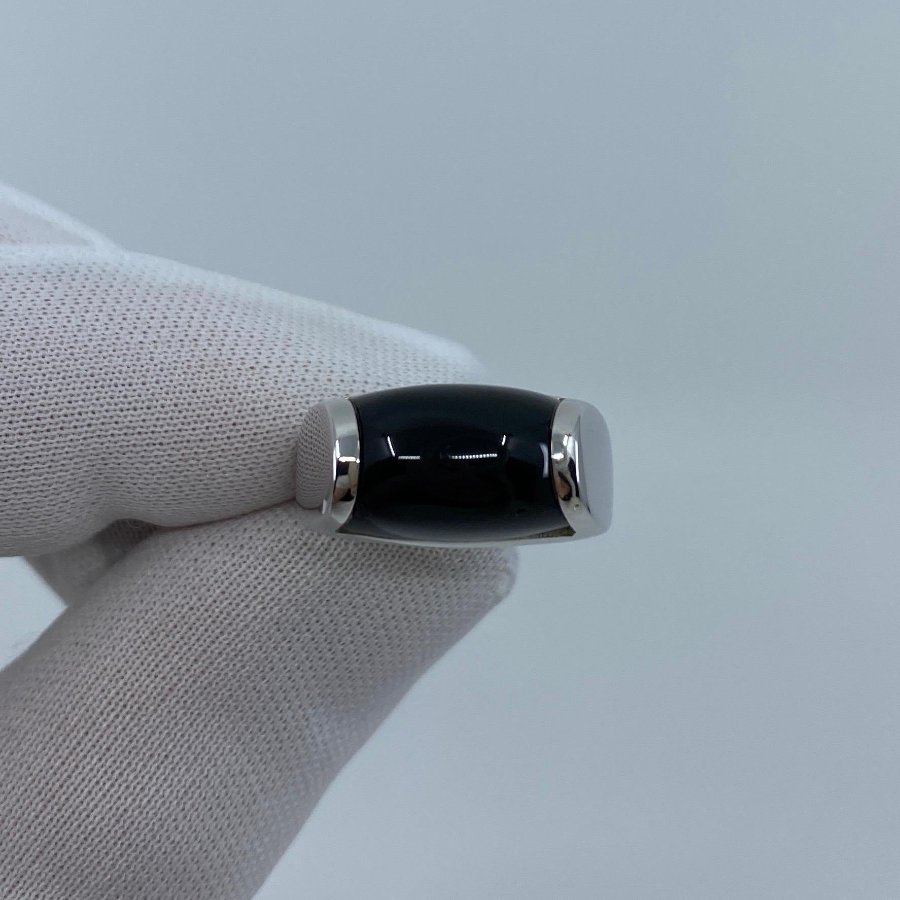 Vintage Bvlgari Bulgari Tronchetto Ring aus 18 Karat Weißgold mit Schachtel aus schwarzem Onyx 7