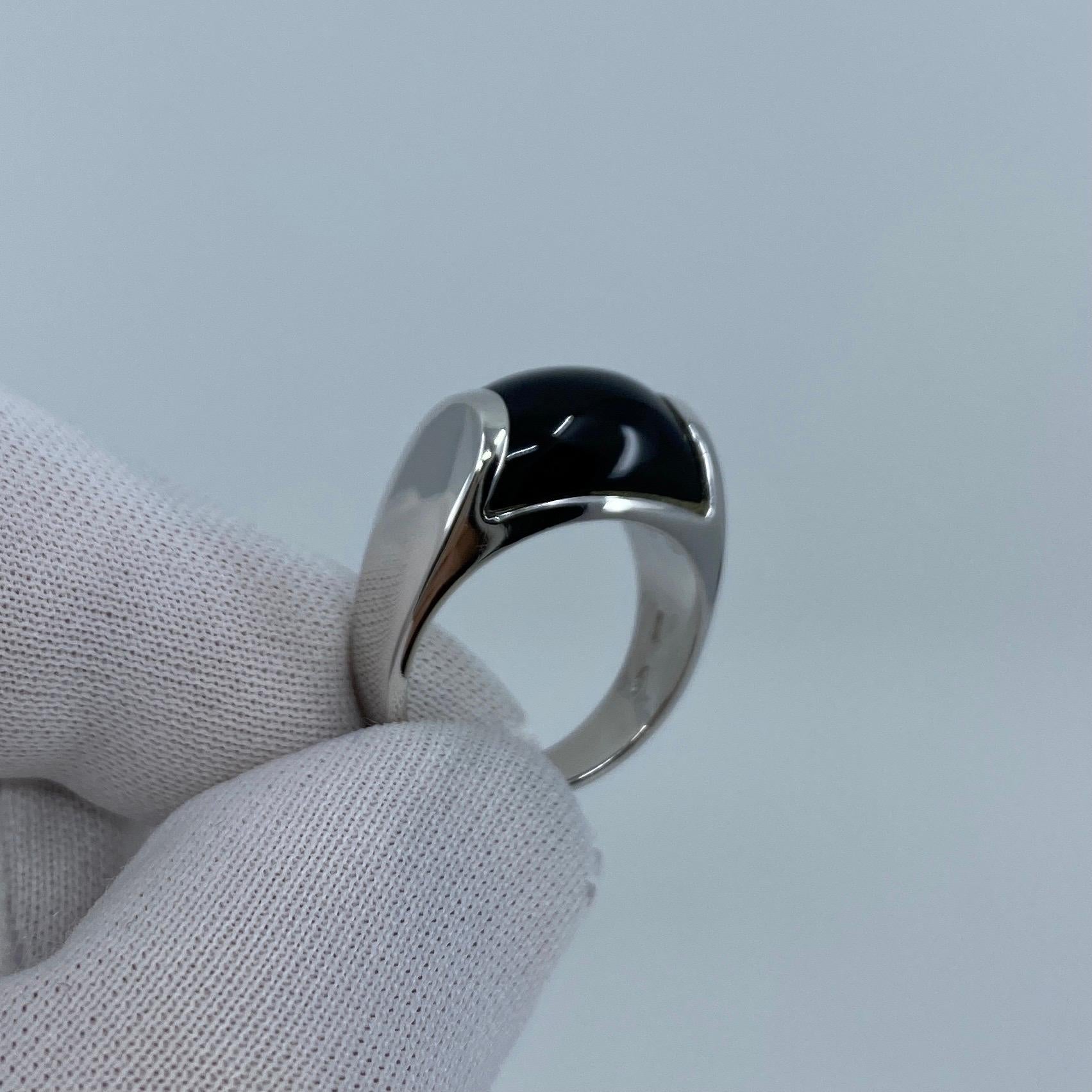 Vintage Bvlgari Bulgari Tronchetto Ring aus 18 Karat Weißgold mit Schachtel aus schwarzem Onyx 9