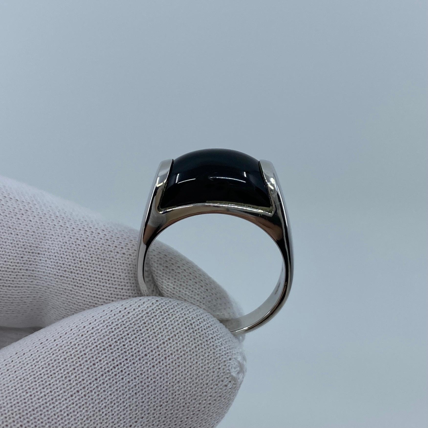 Vintage Bvlgari Bulgari Tronchetto Ring aus 18 Karat Weißgold mit Schachtel aus schwarzem Onyx 10