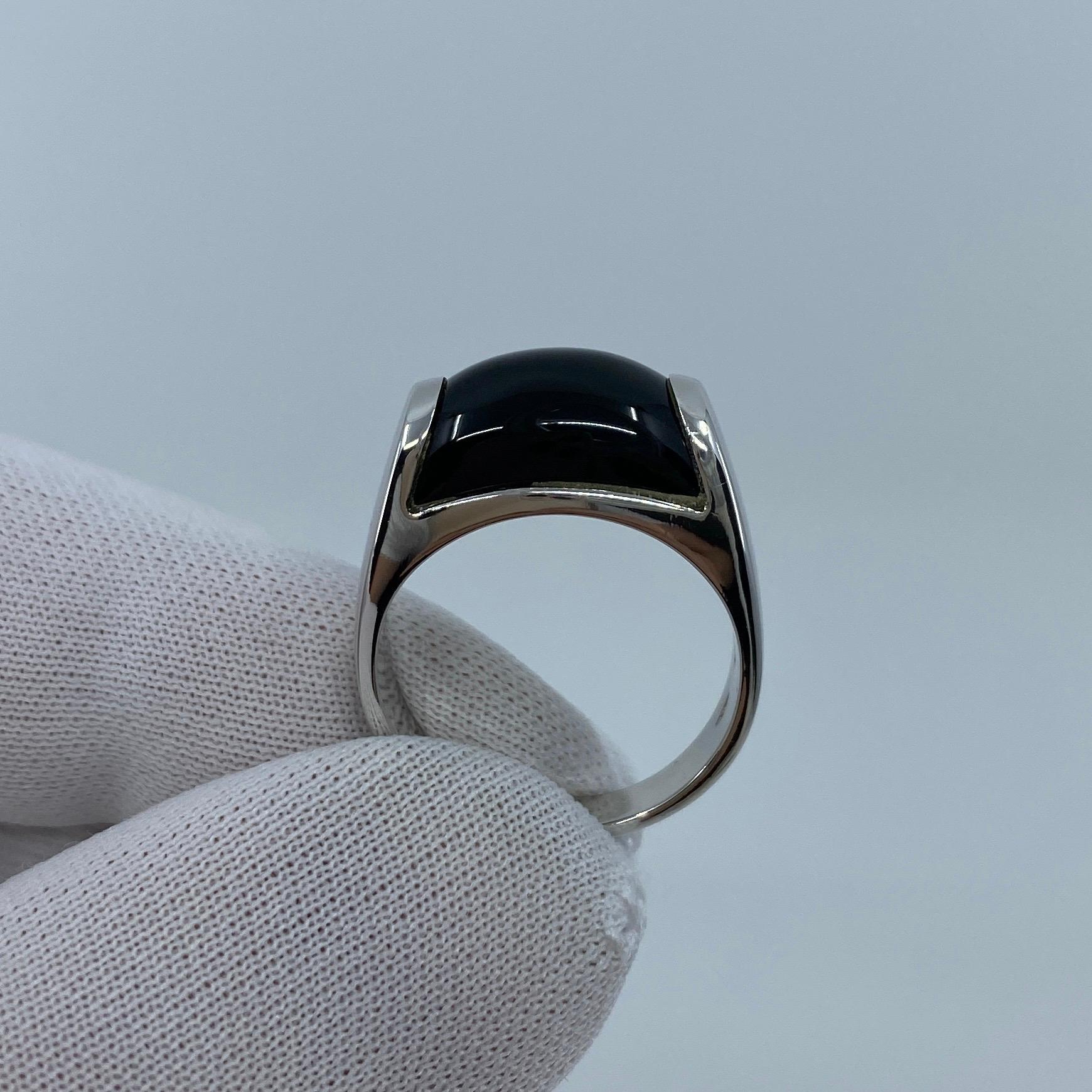Vintage Bvlgari Bulgari Tronchetto Ring aus 18 Karat Weißgold mit Schachtel aus schwarzem Onyx 12