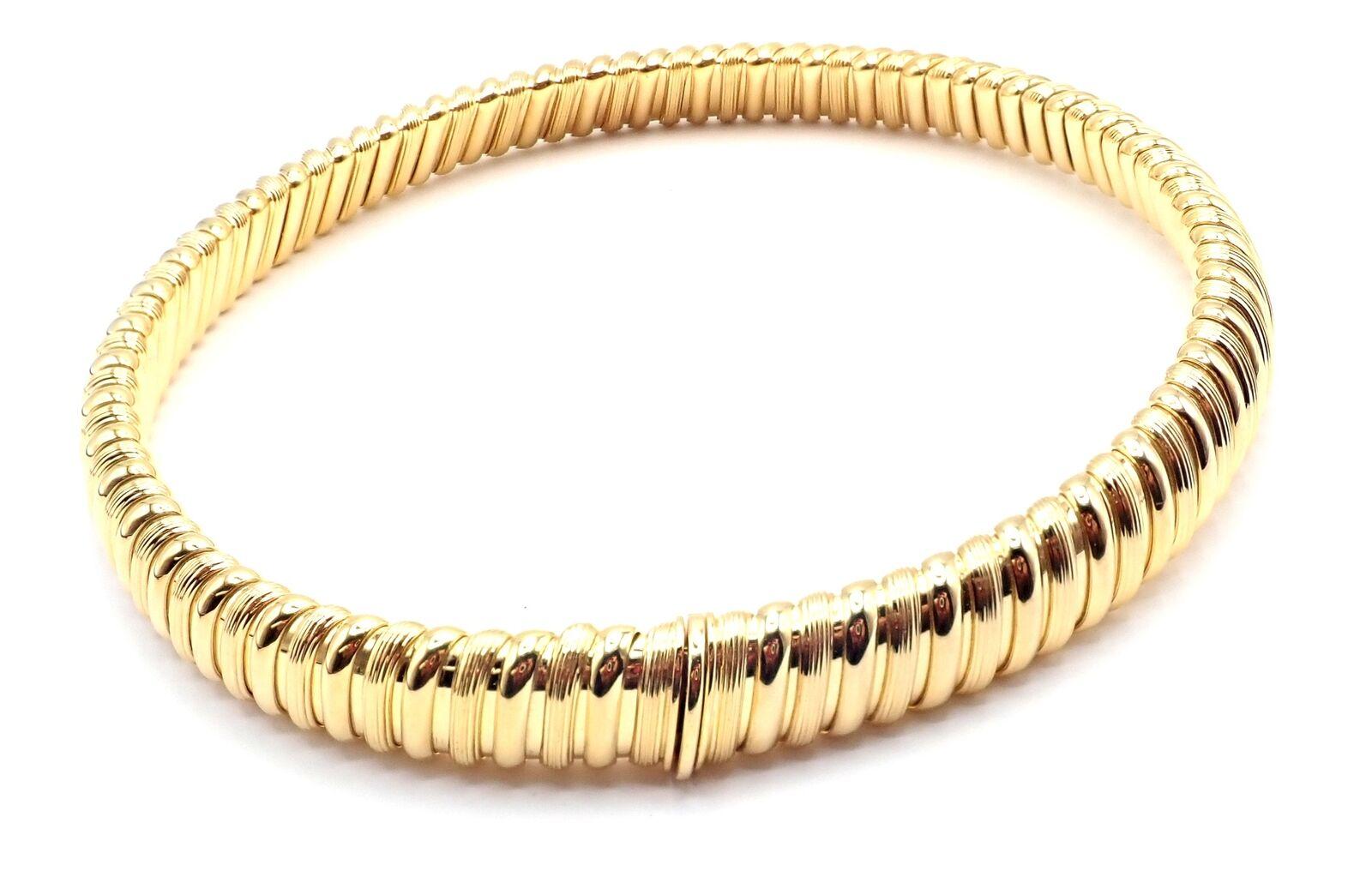 Bvlgari Bulgari, collier choker Tubogas vintage en or jaune Excellent état à Holland, PA