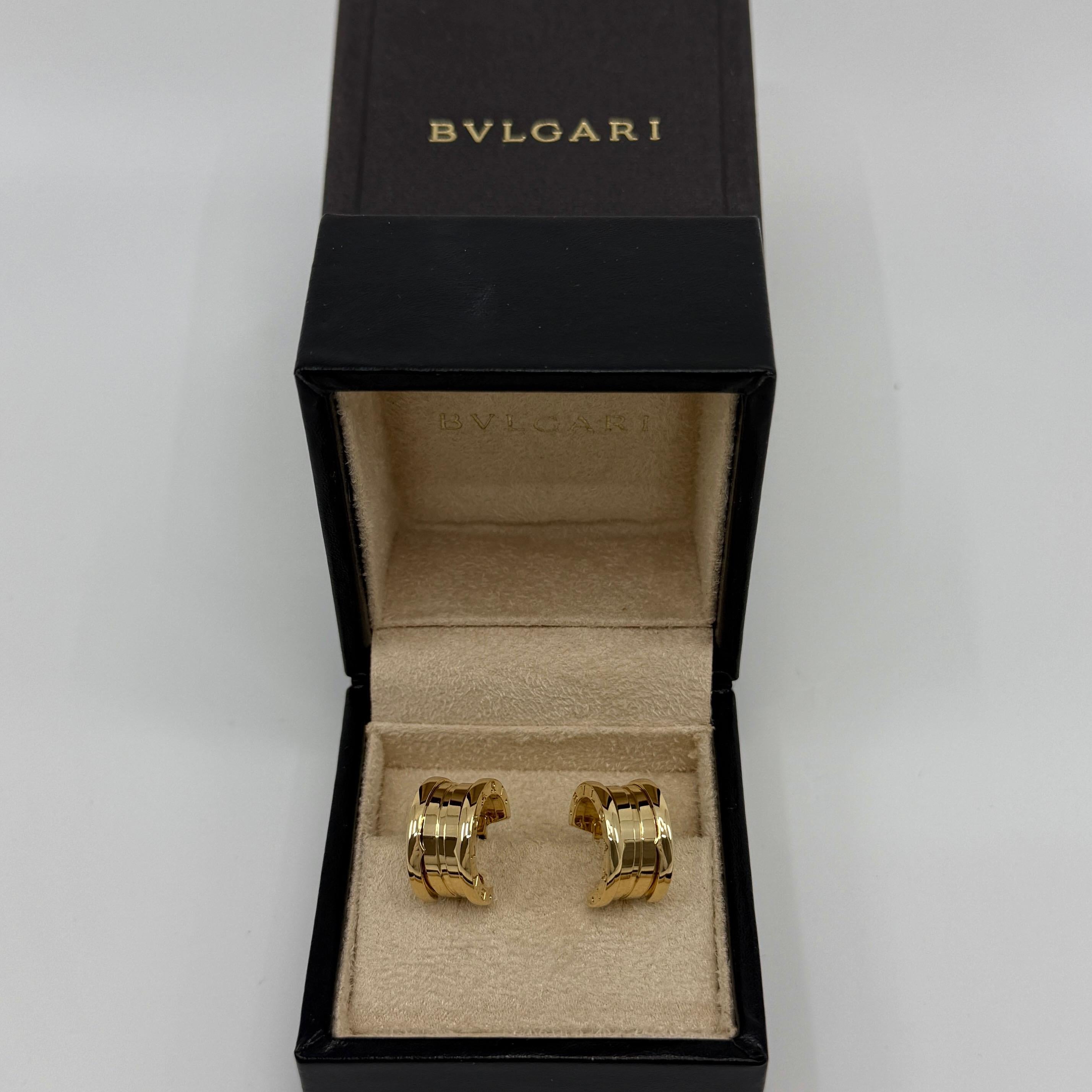 Pendientes de aro vintage Bvlgari B.Zero1 de oro amarillo de 18 quilates.

Un par de pendientes de aro de oro amarillo de 18 quilates de la colección Bvlgari B.zero1. 
Los pendientes miden aproximadamente 17,2x17,2x9,3 mm y tienen cierre de palanca