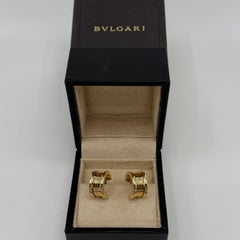 Vintage Bvlgari B.Zero1 Pendientes de aro de oro amarillo de 18 quilates con caja