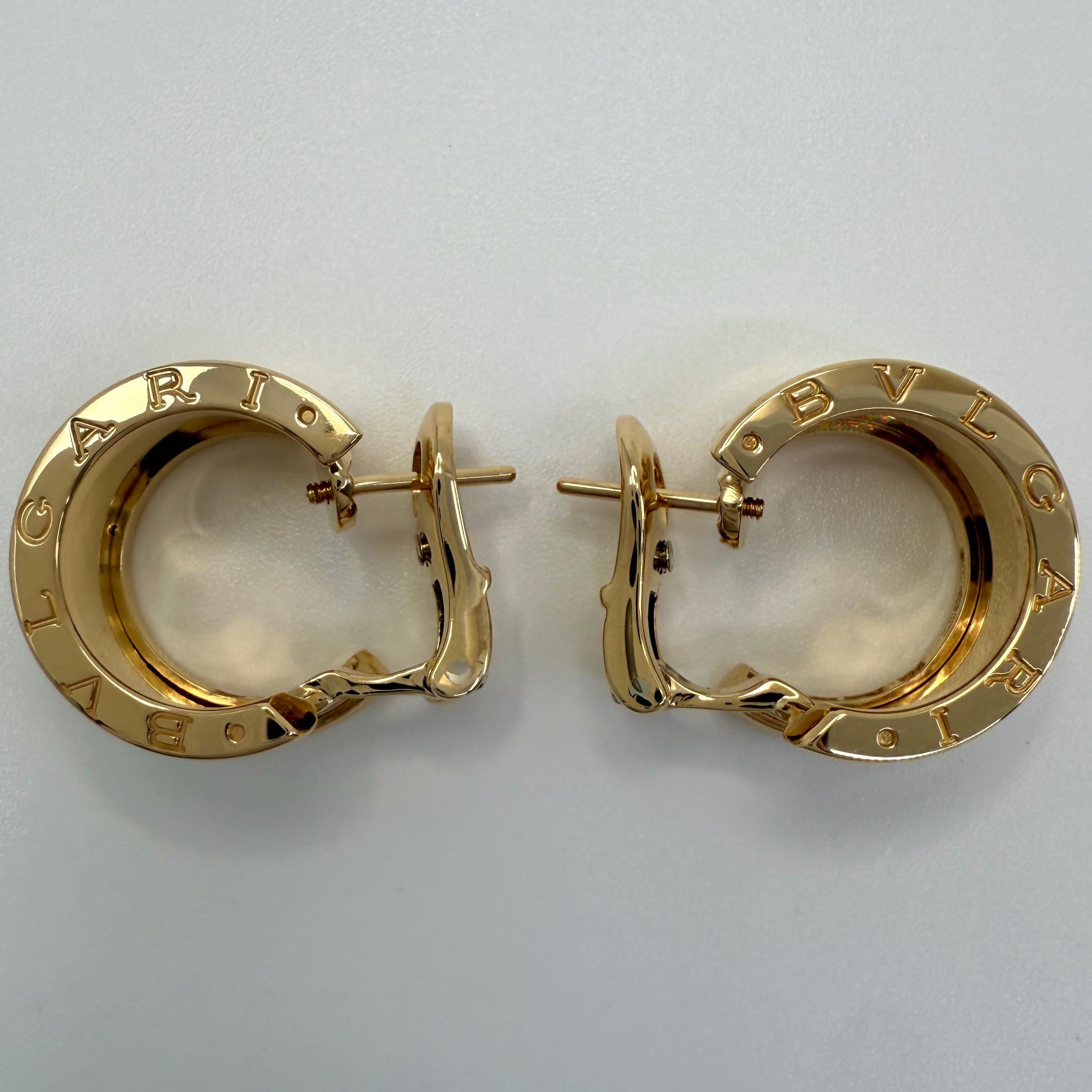 De las mujeres Vintage Bvlgari B.Zero1 Pendientes de aro de oro amarillo de 18 quilates con caja en venta
